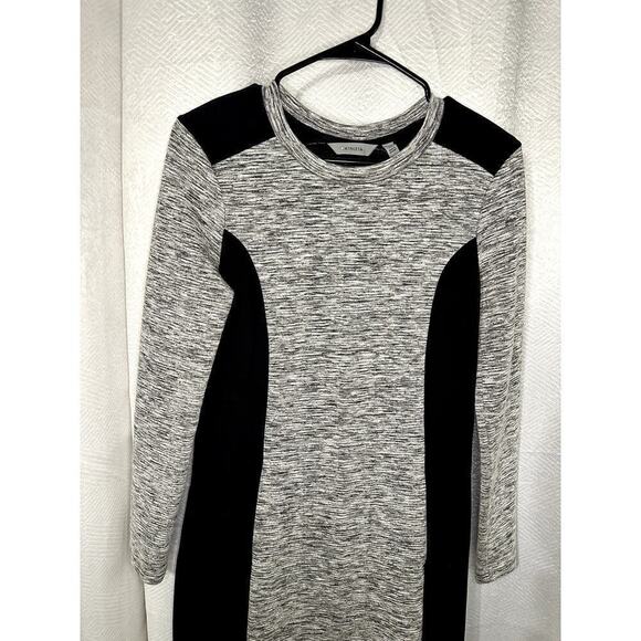 Athleta Colorblock Cooldown Long Sleeve Sheath Dress Space Dye Gray/Black XS - Picture 5 of 11